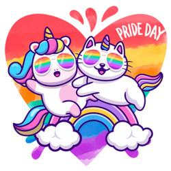 Pony Loves Cat Pride Sticker