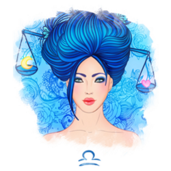 Beautiful Girl Libra Blue Watercolor Sticker