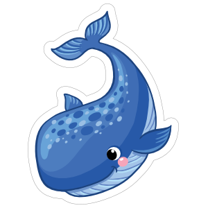 Blushing Blue Whale Sticker