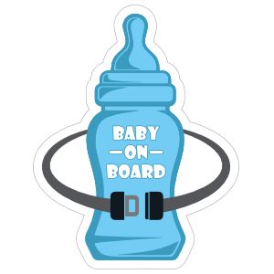 Bottle and Seat Belt Baby on Board Sticker