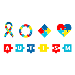Autism Awareness Set Colorful Puzzle Pieces Sticker