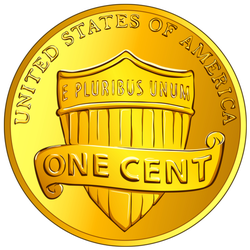 Gold Once Cent Coin Sticker