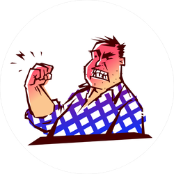 Angry Man Threatening With His Fist Sticker