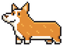 Pixel Art Welsh Corgi Dog Sticker