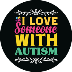 I Love Someone With Autism Typography Sticker