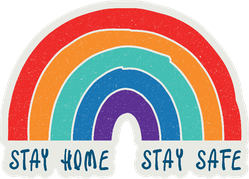Stay Home Stay Safe Rainbow Sticker