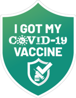 Green Covid-19 Vaccine Shield Sticker