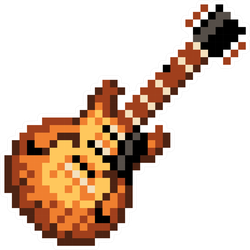 Pixelated Guitar Sticker