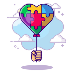 Autism Day With Love Balloon Sticker