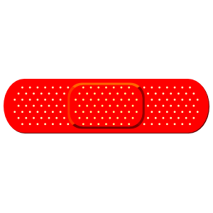 Bright Red Band Aid Bandage Sticker