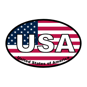 United States Of America Usa American Oval Sticker