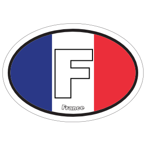 France F Flag Oval Sticker