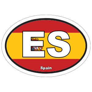 Spain Es Flag Oval Sticker