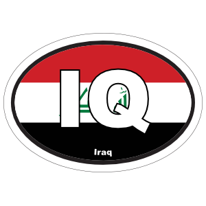 Iraq Flag Oval Sticker