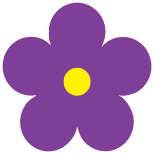 Printed Purple Daisy Flower Magnet