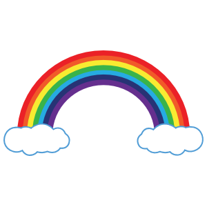Rainbow Magnet With Clouds