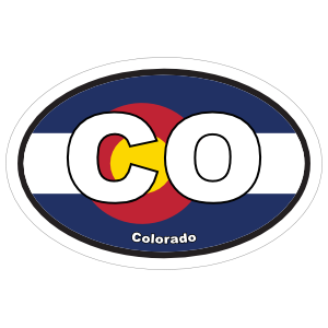 Colorado Co State Flag Oval Magnet