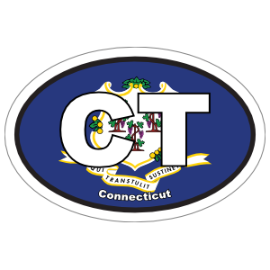 Connecticut Ct State Flag Oval Magnet