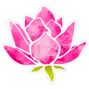 Cool Pink Lotus Flower Sticker