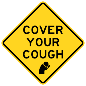 Cover Your Cough Caution Sign Sticker