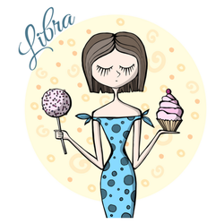 Cute Libra Cupcake Or Cake Pop Sticker