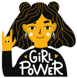 Girl Power Hand Rock Sticker