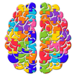 Brain Mind Colorful Jigsaw Autism Puzzle Icon Sticker