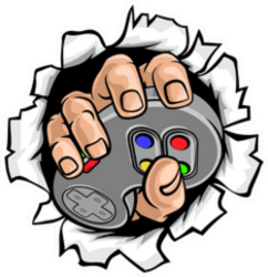 Gamer Hand Holding A Controller Sticker