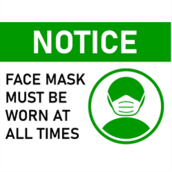 Notice Face Mask Must Be Worn Sticker