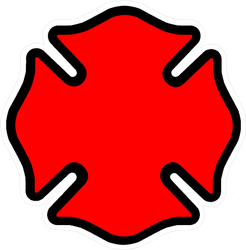 Firefighter Emblem Cross Shape Sticker