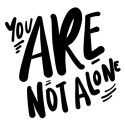 You are Not Alone Hand Lettering Design Sticker