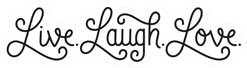 Live. Laugh. Love. Cursive Banner Sticker