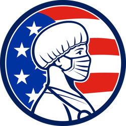American Female Nurse Hero Retro Sticker