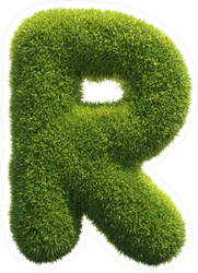 Spiky Grass Font Letter R Sticker