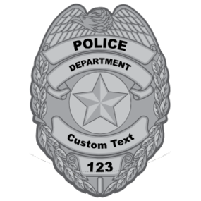 Custom Silver Police Badge Magnet