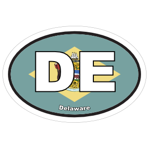 Delaware De State Flag Oval Magnet