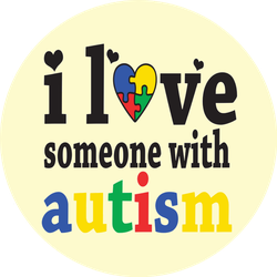 Autism Awareness I Love Someone With Autism Hearts Sticker