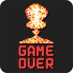 Game Over With Pixel Art Explosion Sticker