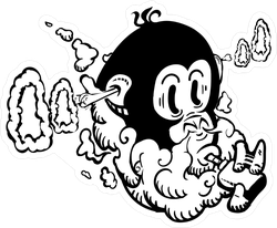 Smoking Vape Monkey Sticker