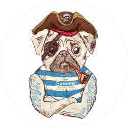 Illustration Of Pirate Pug Sticker