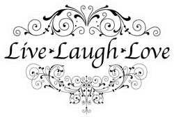 Live Laugh & Love With Swirls Sticker