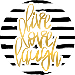 Live Love Laugh Gold On Stripes Sticker