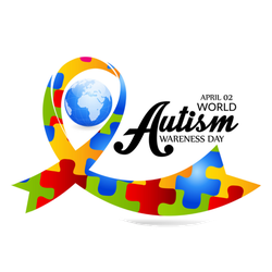 Illustration Of A Ribbon For World Autism Day Sticker