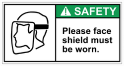 Please Wear Face Shield Sticker