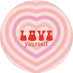 Inspiration Quote Love Yourself Hearts Sticker