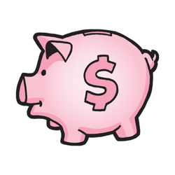 Pink Classic Piggy Bank Sticker