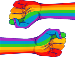 Rainbow Colored Fist Sticker