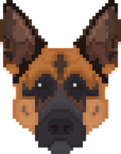 Pixel Art German Shepherd Head Sticker