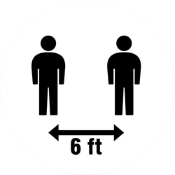 Six Feet Apart Icon Sticker