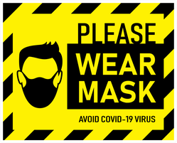 Caution Please Wear a Mask Sticker